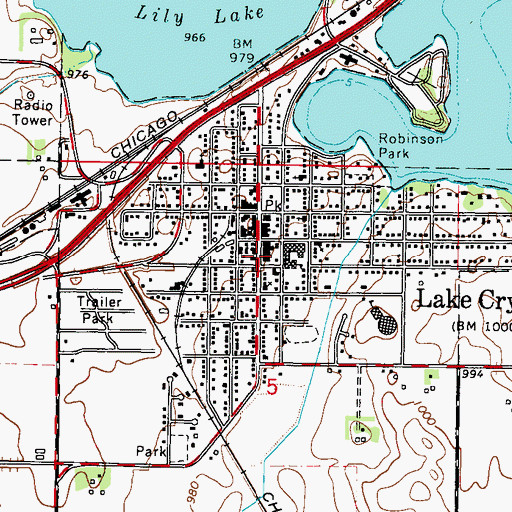 Topographic Map of City of Lake Crystal, MN