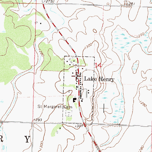 Topographic Map of City of Lake Henry, MN