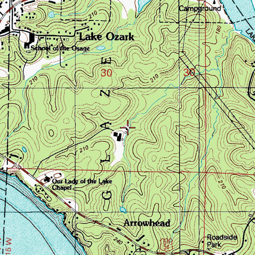 Topographic Map of City of Lake Ozark, MO