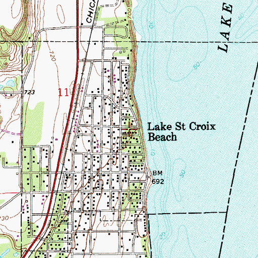 Topographic Map of City of Lake Saint Croix Beach, MN