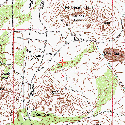 Topographic Map of Marjorie Wash, AZ