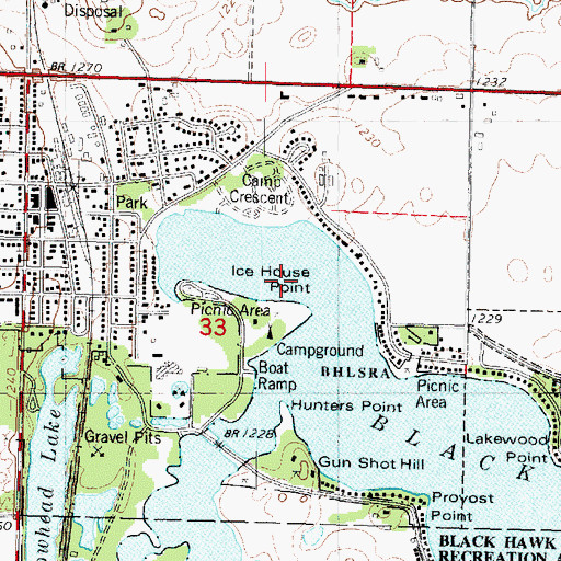 Topographic Map of City of Lake View, IA