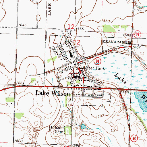 Topographic Map of City of Lake Wilson, MN