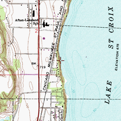 Topographic Map of City of Lakeland, MN