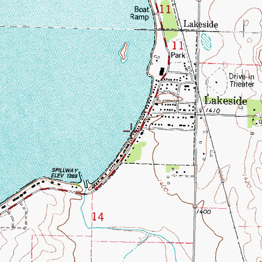 Topographic Map of City of Lakeside, IA