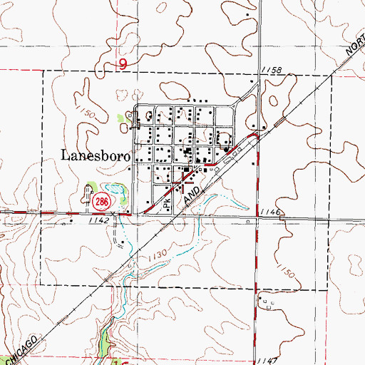 Topographic Map of City of Lanesboro, IA