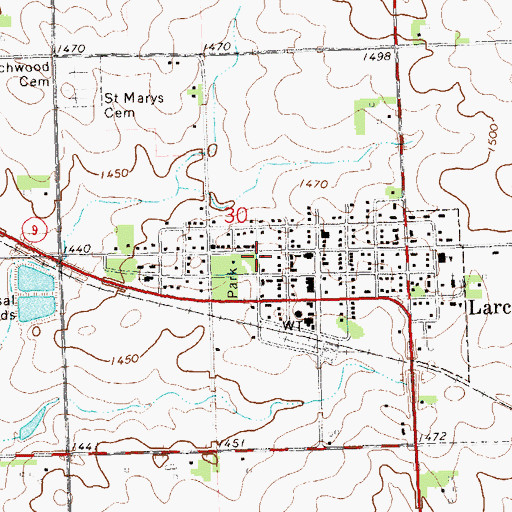 Topographic Map of City of Larchwood, IA