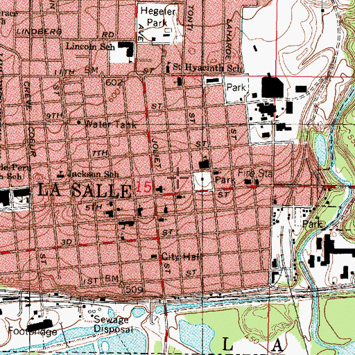 Topographic Map of City of LaSalle, IL
