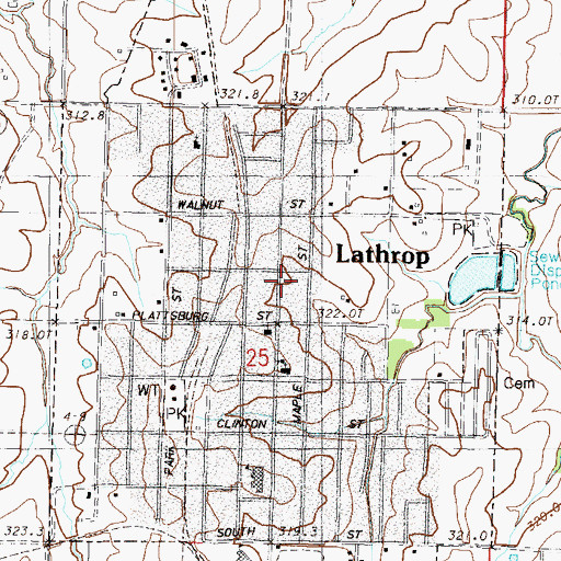 Topographic Map of City of Lathrop, MO