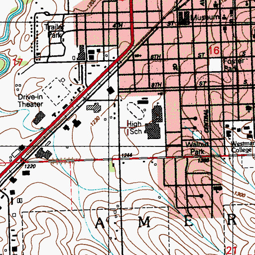 Topographic Map of City of Le Mars, IA