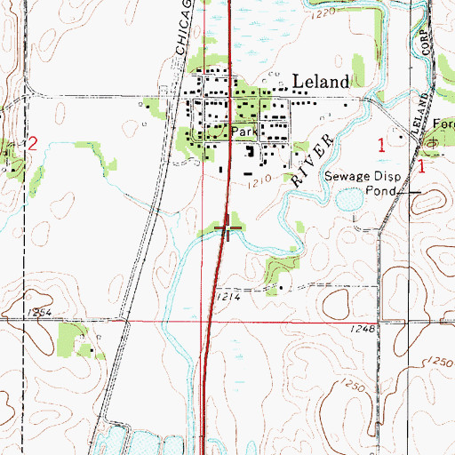 Topographic Map of City of Leland, IA