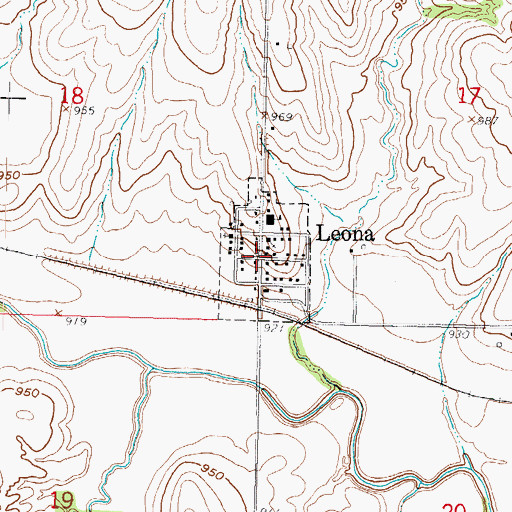 Topographic Map of City of Leona, KS