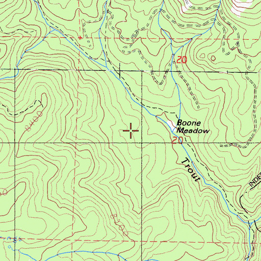 Topographic Map of Boone Meadow, CA