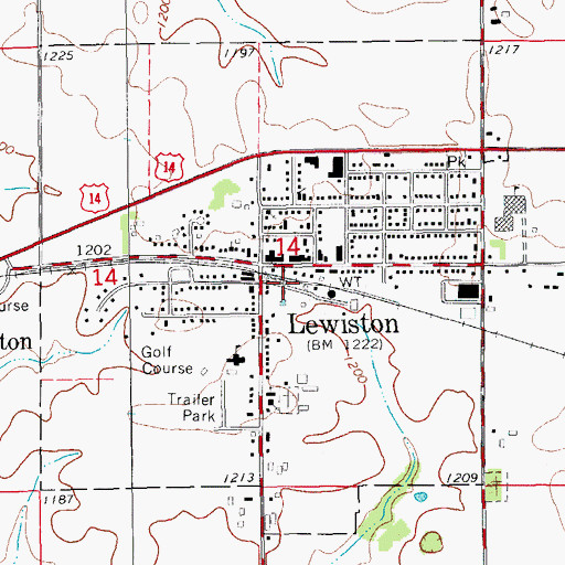 Topographic Map of City of Lewiston, MN