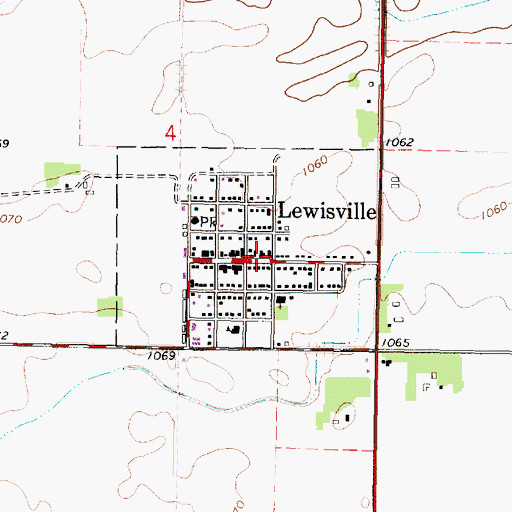 Topographic Map of City of Lewisville, MN