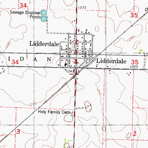 Topographic Map of City of Lidderdale, IA