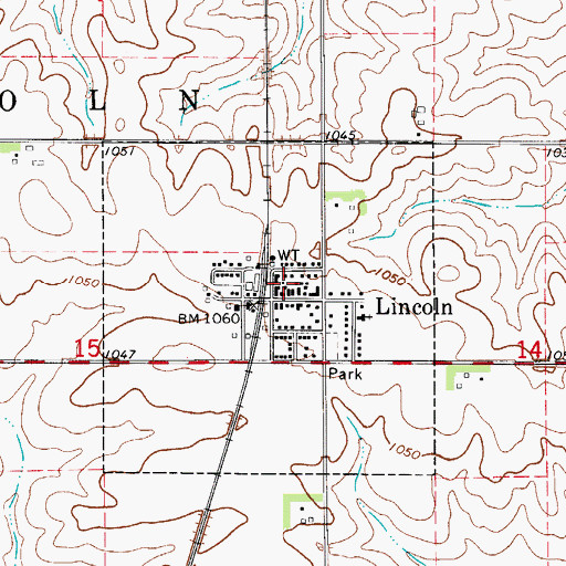 Topographic Map of City of Lincoln, IA