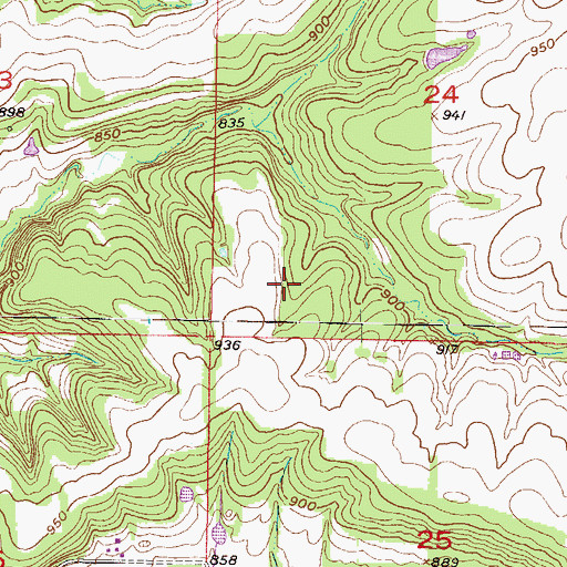 Topographic Map of City of Linn Valley, KS
