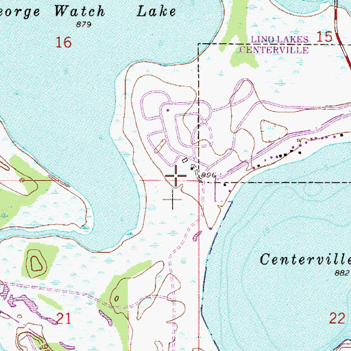 Topographic Map of City of Lino Lakes, MN