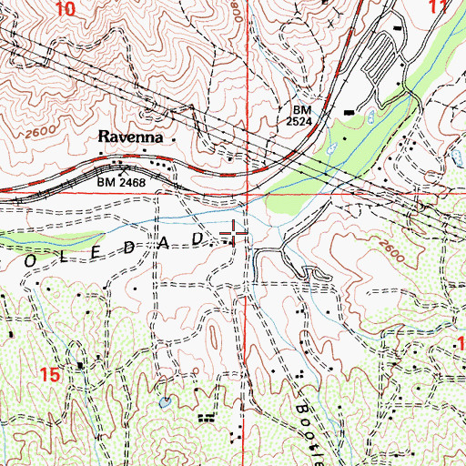 Topographic Map of Bootleggers Canyon, CA