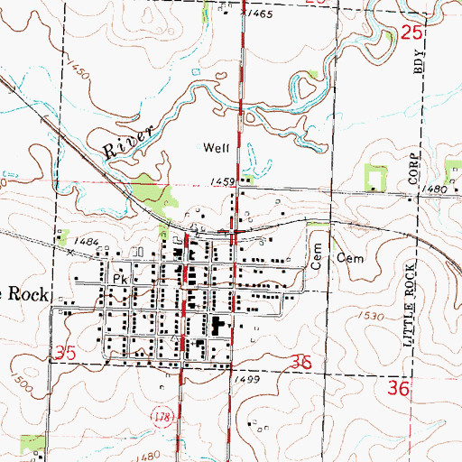 Topographic Map of City of Little Rock, IA