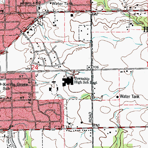 Topographic Map of City of Lockport, IL