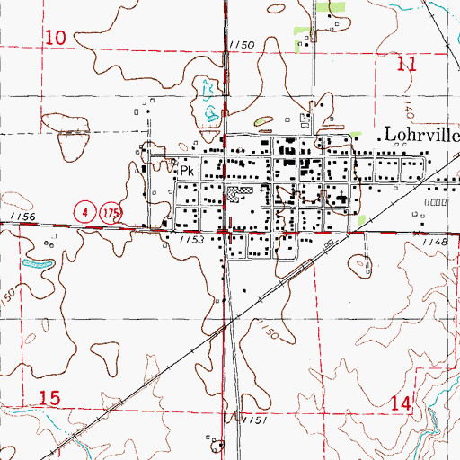 Topographic Map of City of Lohrville, IA