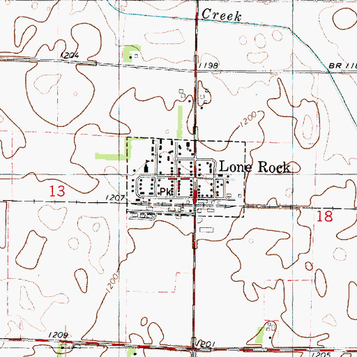 Topographic Map of City of Lone Rock, IA