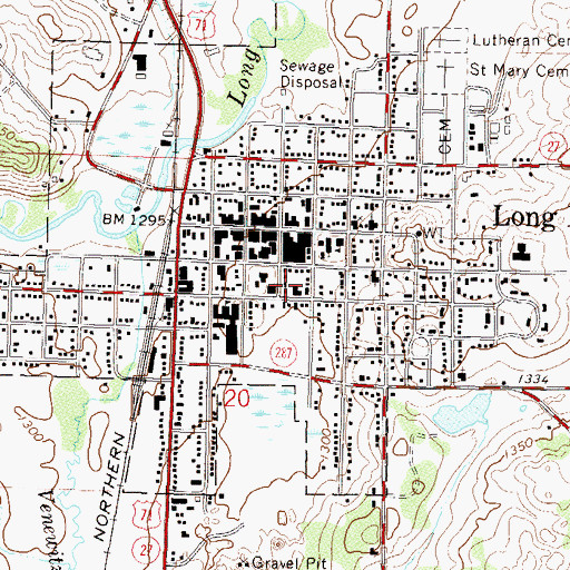 Topographic Map of City of Long Prairie, MN