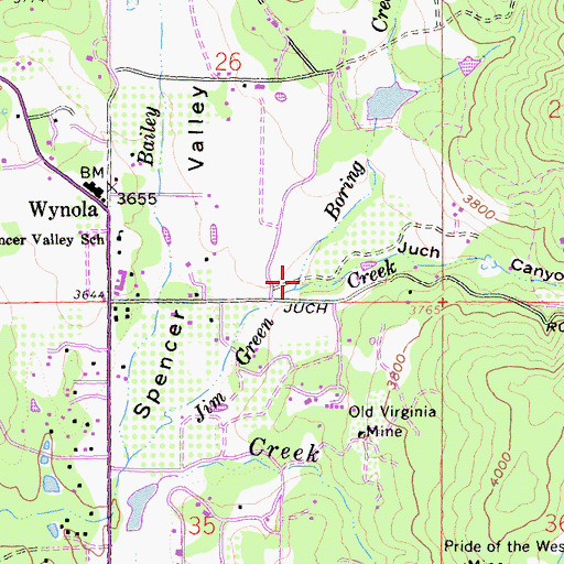 Topographic Map of Boring Creek, CA