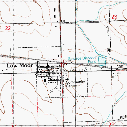 Topographic Map of City of Low Moor, IA