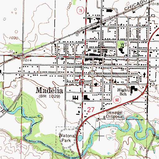 Topographic Map of City of Madelia, MN