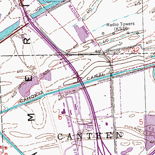 Topographic Map of City of Madison, IL