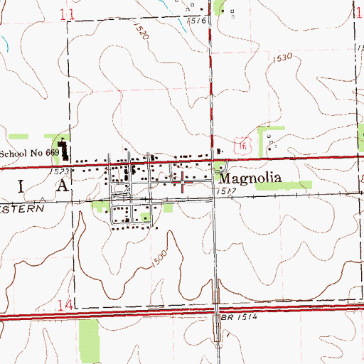 Topographic Map of City of Magnolia, MN