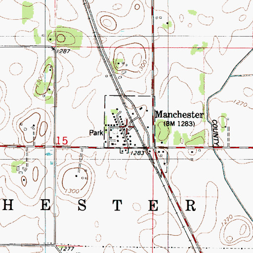 Topographic Map of City of Manchester, MN
