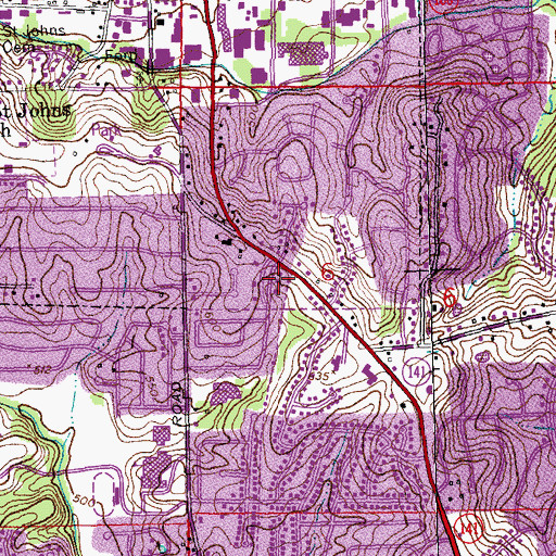Topographic Map of City of Manchester, MO