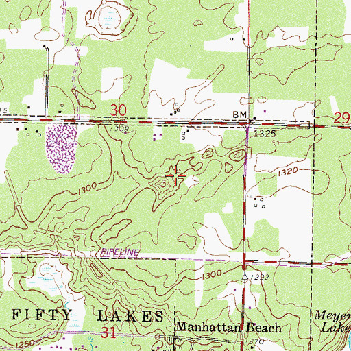 Topographic Map of City of Manhattan Beach, MN
