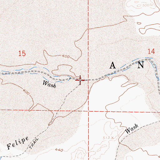 Topographic Map of Borrego Sink Wash, CA