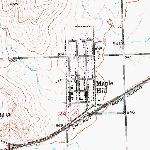 Topographic Map of City of Maple Hill, KS