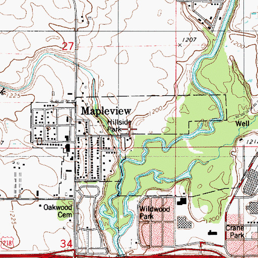 Topographic Map of City of Mapleview, MN