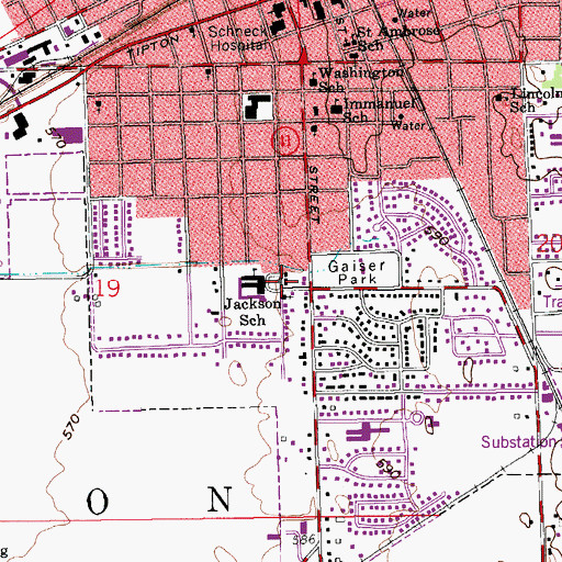 Topographic Map of City of Seymour, IN