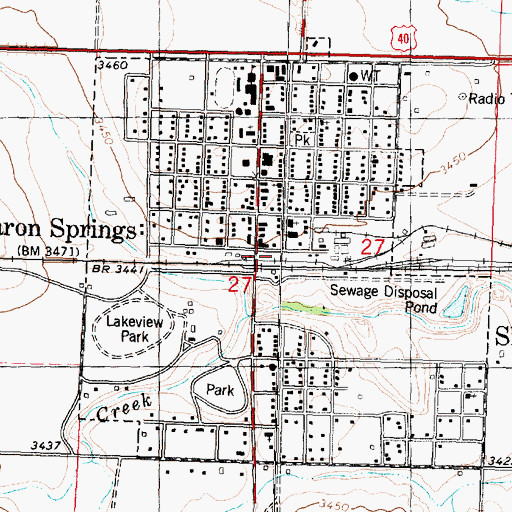 Topographic Map of City of Sharon Springs, KS