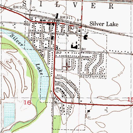 Topographic Map of City of Silver Lake, KS