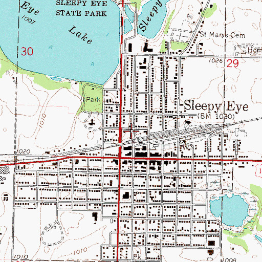 Topographic Map of City of Sleepy Eye, MN