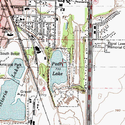 Topographic Map of City of South Beloit, IL