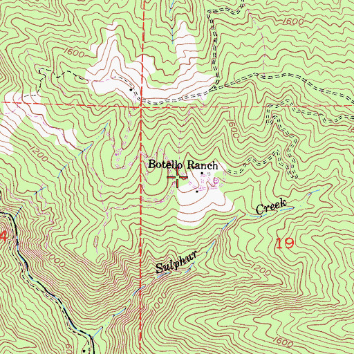 Topographic Map of Botello Ranch, CA