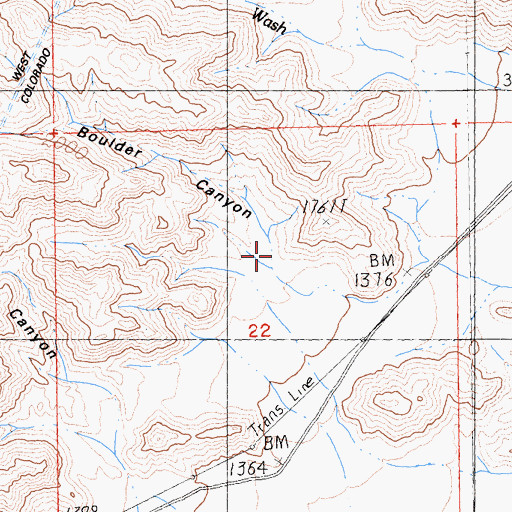 Topographic Map of Boulder Canyon, CA