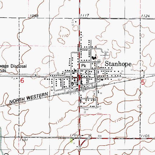 Topographic Map of City of Stanhope, IA