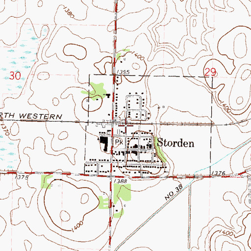 Topographic Map of City of Storden, MN
