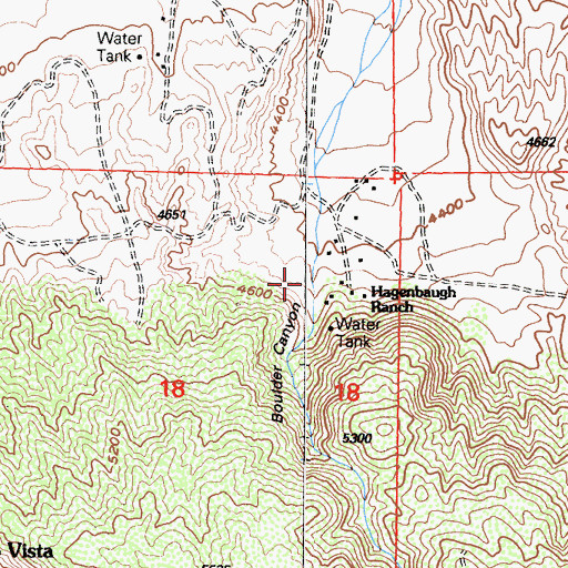 Topographic Map of Boulder Canyon, CA